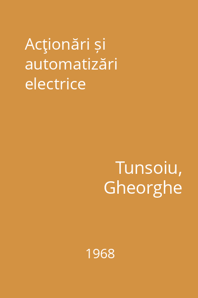 Acţionări și automatizări electrice