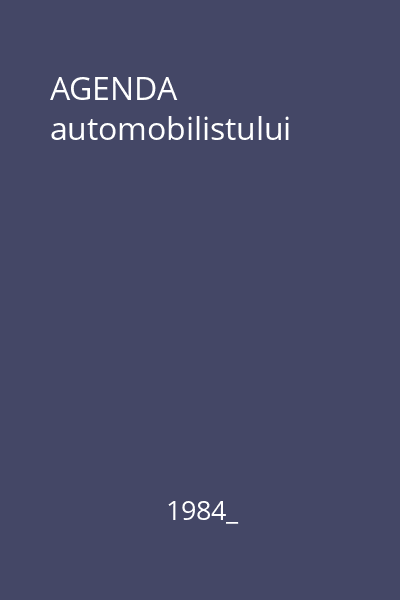 AGENDA automobilistului