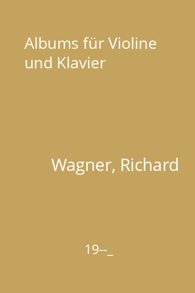 Albums für Violine und Klavier