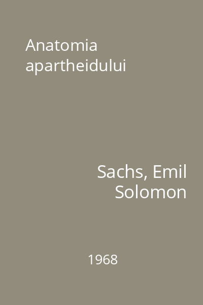 Anatomia apartheidului