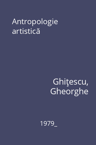 Antropologie artistică