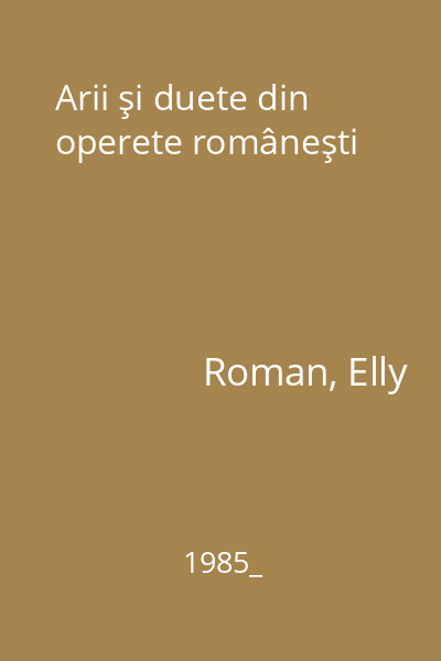 Arii şi duete din operete româneşti