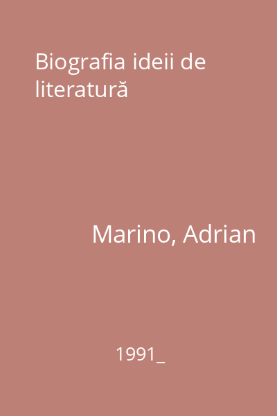 Biografia ideii de literatură