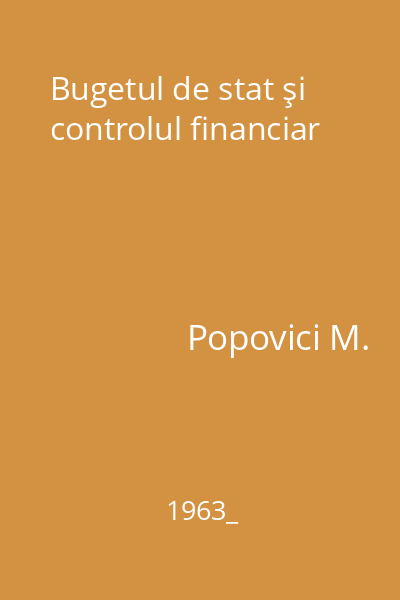 Bugetul de stat şi controlul financiar