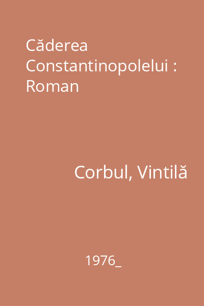 Căderea Constantinopolelui : Roman