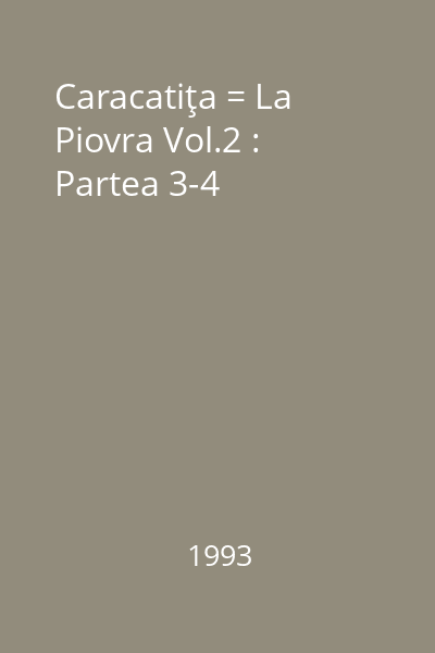 Caracatiţa = La Piovra Vol.2 : Partea 3-4