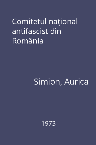 Comitetul naţional antifascist din România