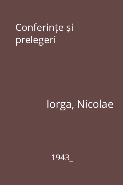 Conferințe și prelegeri