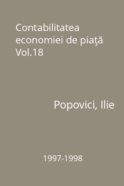 Contabilitatea economiei de piaţă Vol.18