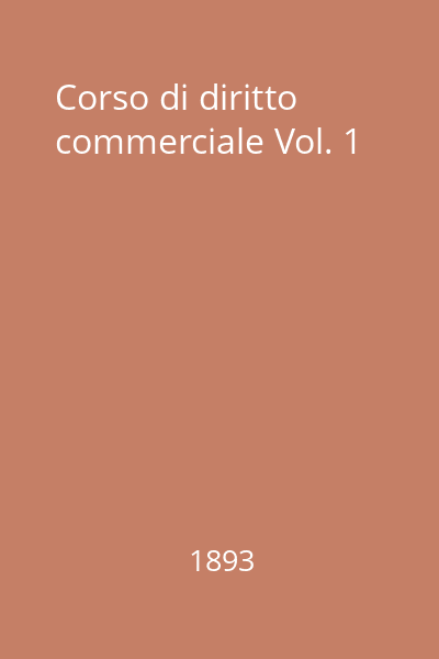 Corso di diritto commerciale Vol. 1