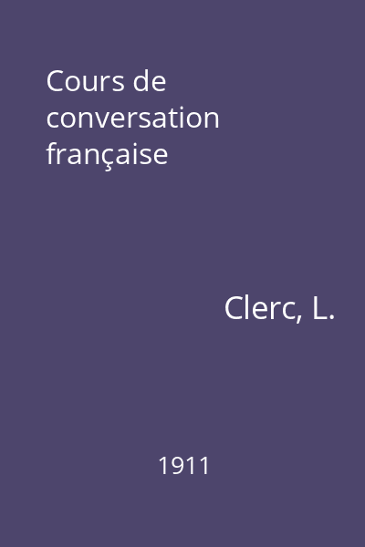 Cours de conversation française