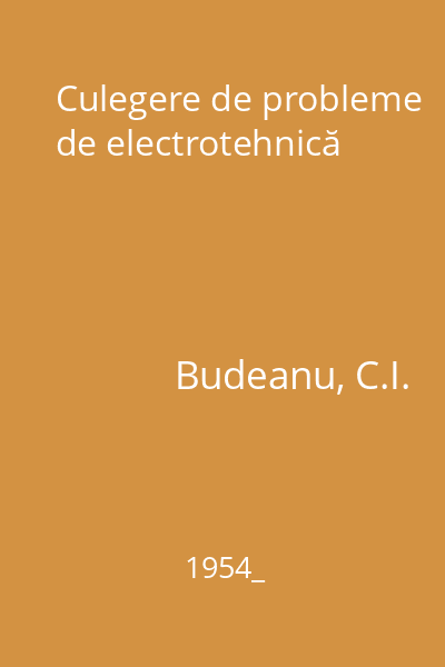 Culegere de probleme de electrotehnică