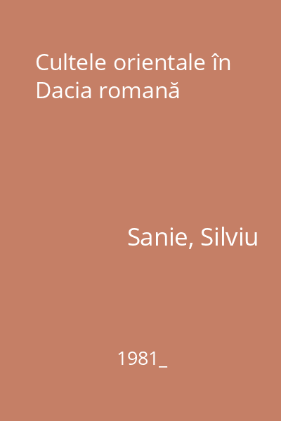 Cultele orientale în Dacia romană