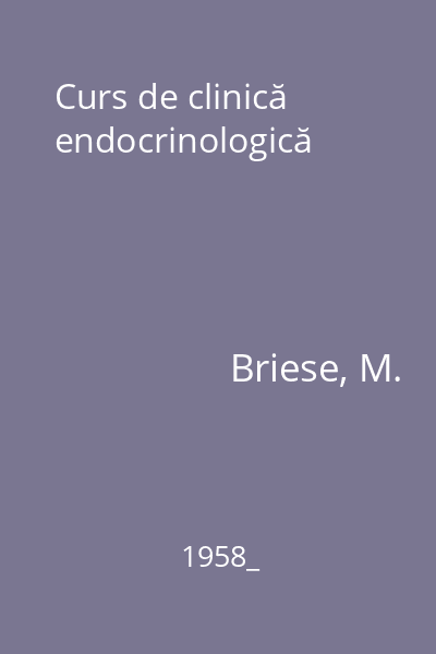 Curs de clinică endocrinologică