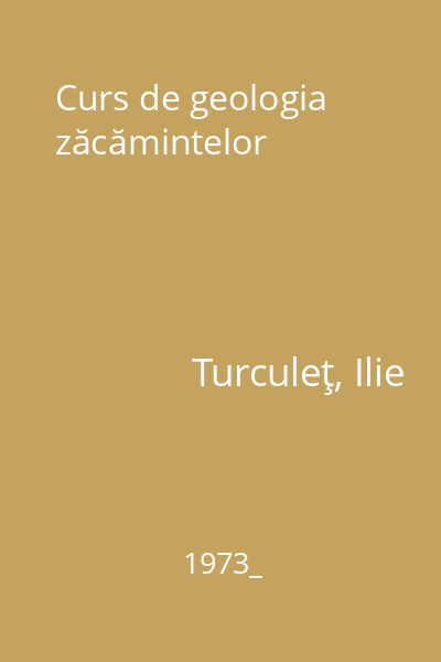 Curs de geologia zăcămintelor