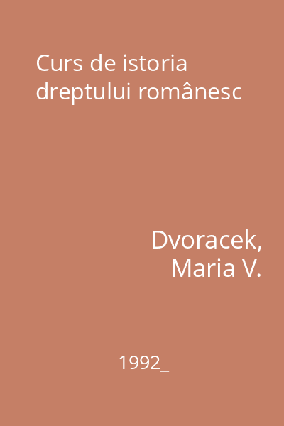 Curs de istoria dreptului românesc