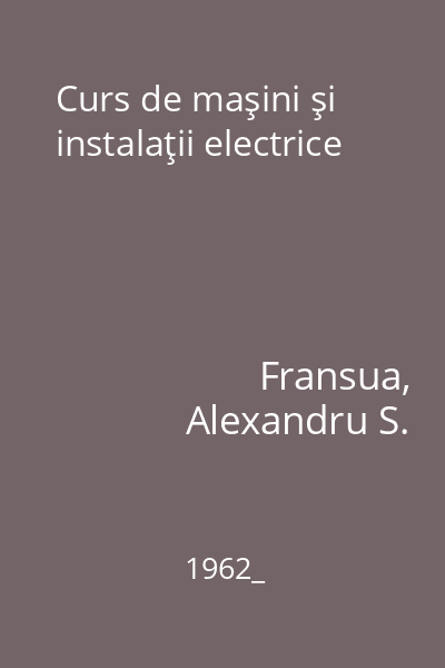 Curs de maşini şi instalaţii electrice