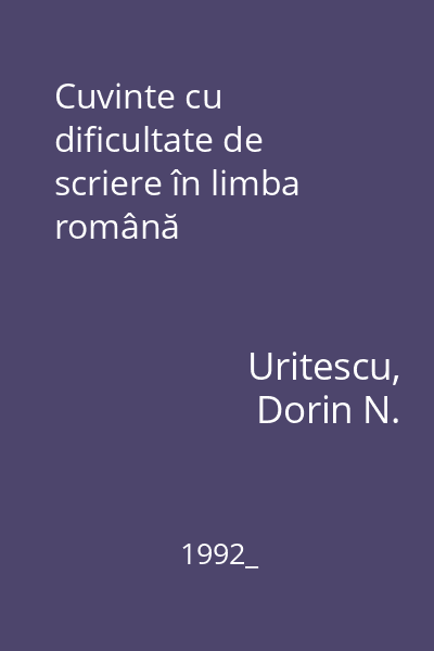 Cuvinte cu dificultate de scriere în limba română