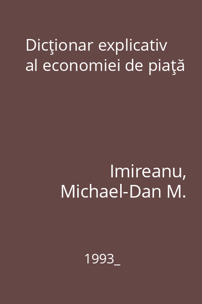 Dicţionar explicativ al economiei de piaţă