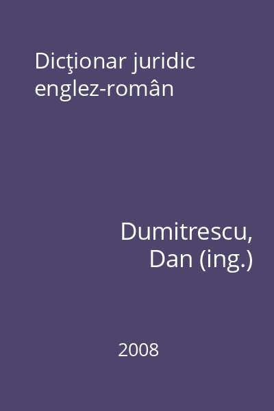 Dicţionar juridic englez-român