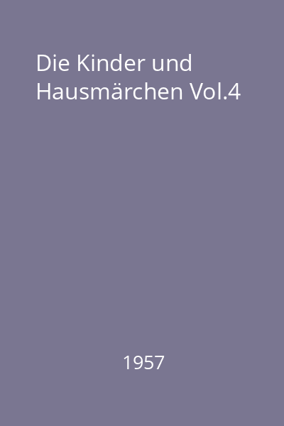 Die Kinder und Hausmärchen Vol.4