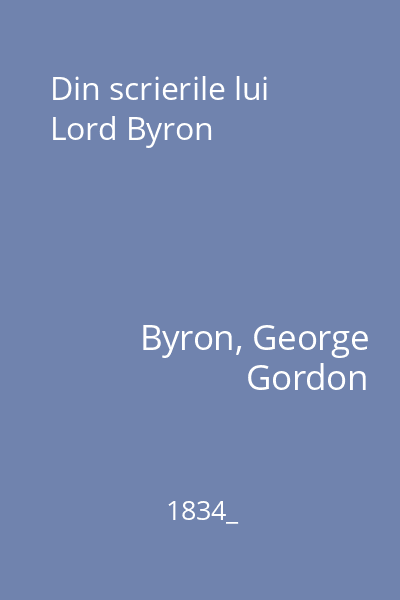 Din scrierile lui Lord Byron