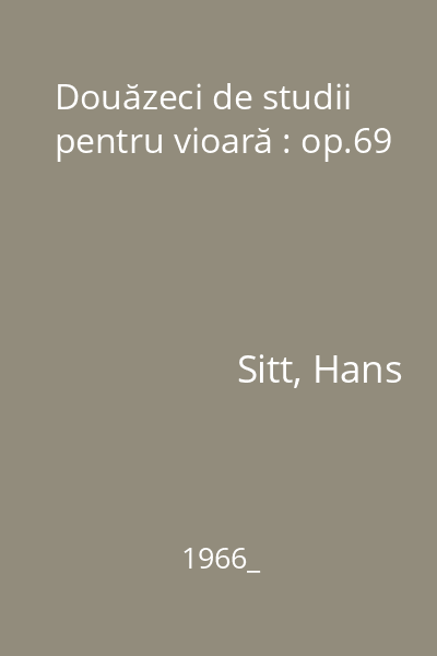 Douăzeci de studii pentru vioară : op.69