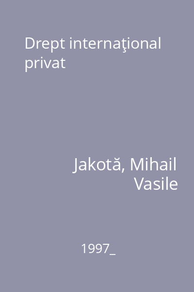 Drept internaţional privat