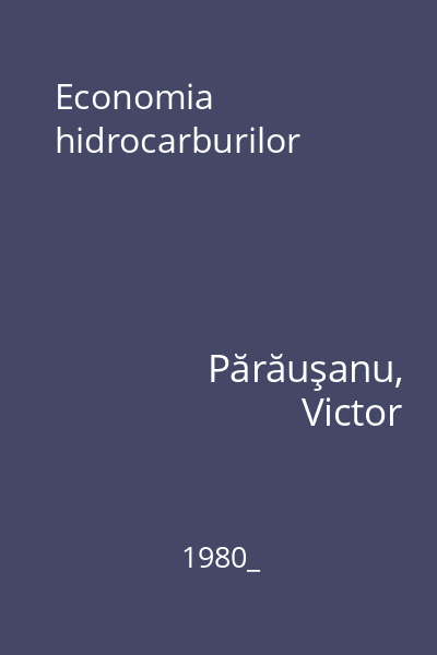 Economia hidrocarburilor