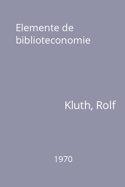 Elemente de biblioteconomie