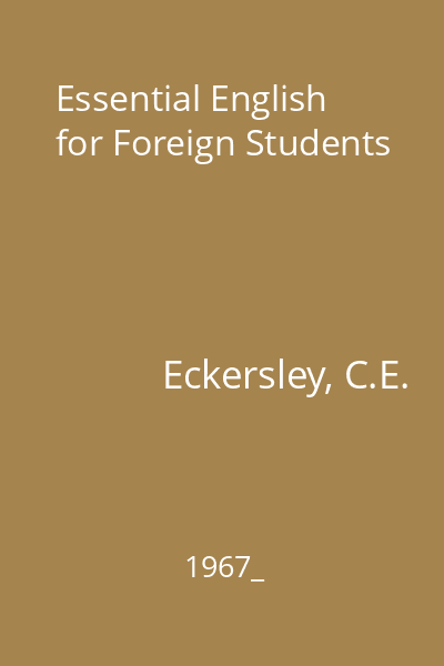 Essential English for Foreign Students