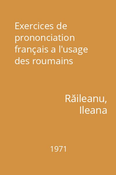 Exercices de prononciation français a l'usage des roumains