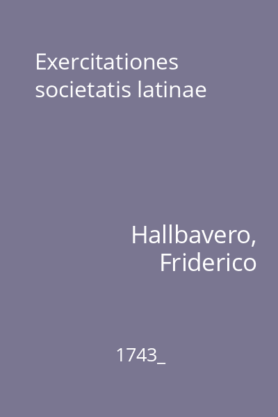 Exercitationes societatis latinae