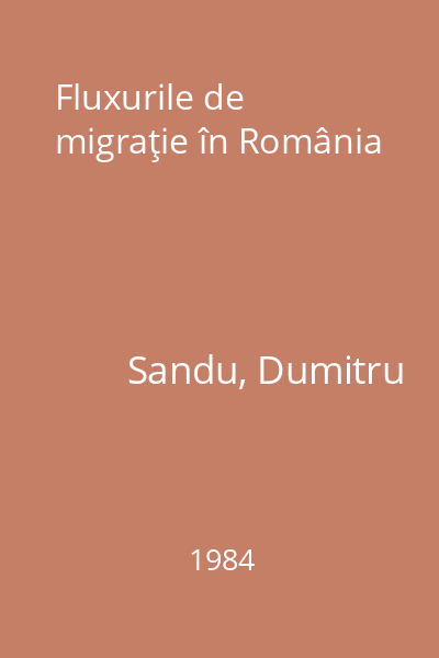 Fluxurile de migraţie în România