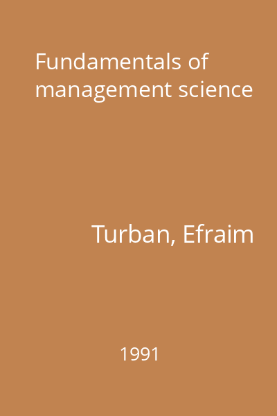 Fundamentals of management science