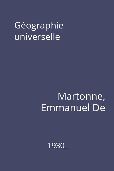 Géographie universelle