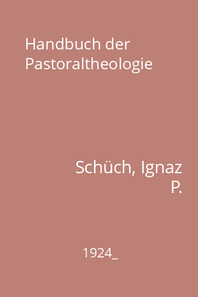 Handbuch der Pastoraltheologie