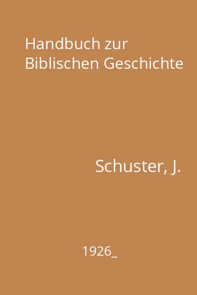 Handbuch zur Biblischen Geschichte