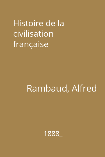 Histoire de la civilisation française