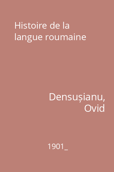 Histoire de la langue roumaine
