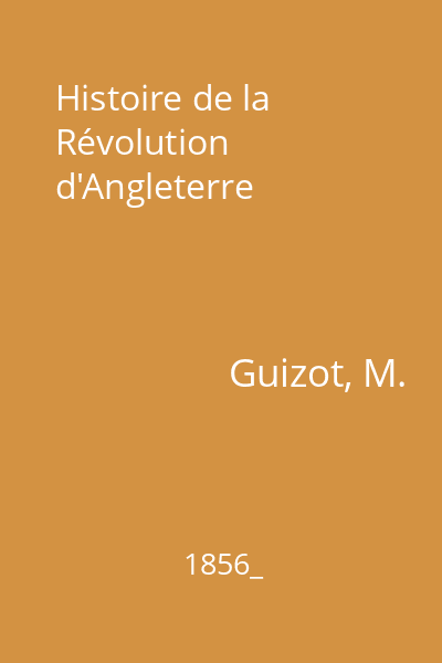 Histoire de la Révolution d'Angleterre