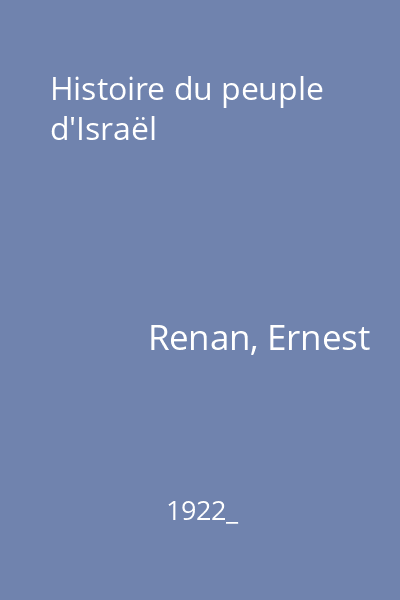 Histoire du peuple d'Israël