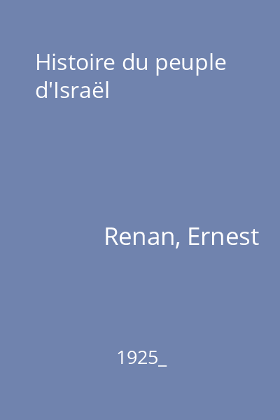 Histoire du peuple d'Israël