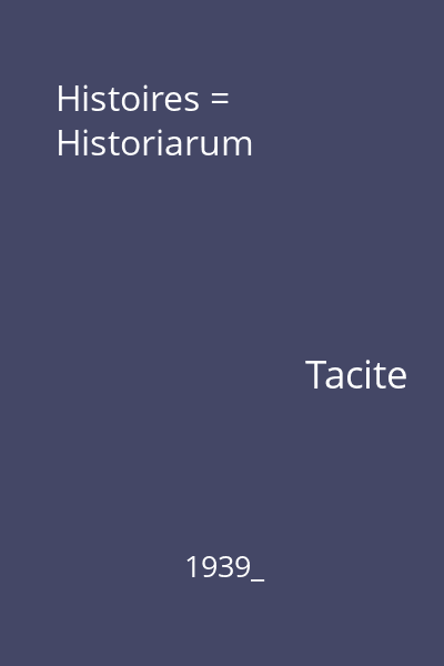 Histoires = Historiarum