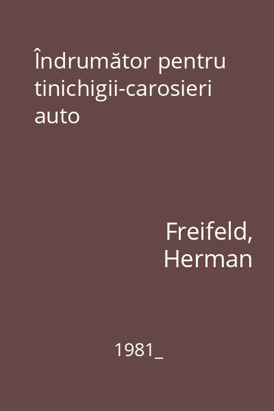 Îndrumător pentru tinichigii-carosieri auto