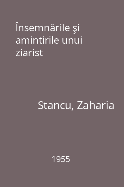 Însemnările şi amintirile unui ziarist