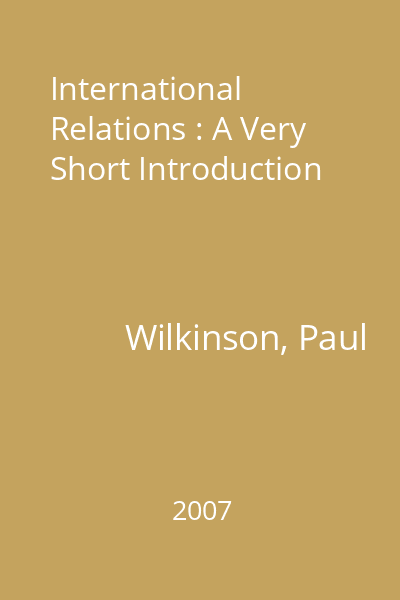 International Relations : A Very Short Introduction