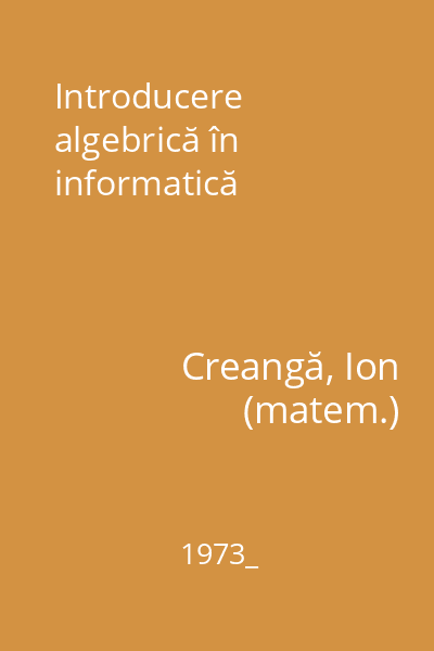 Introducere algebrică în informatică