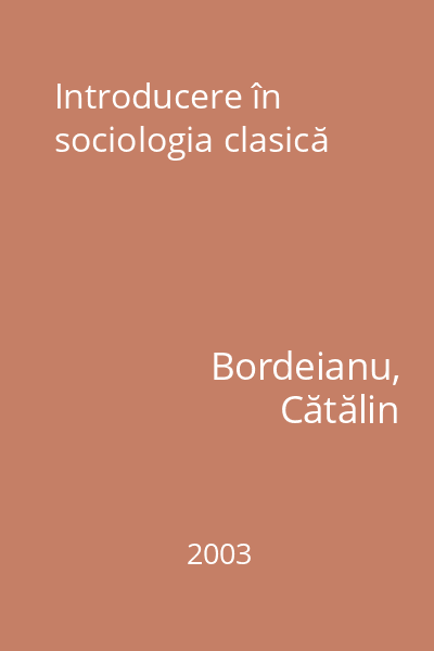 Introducere în sociologia clasică