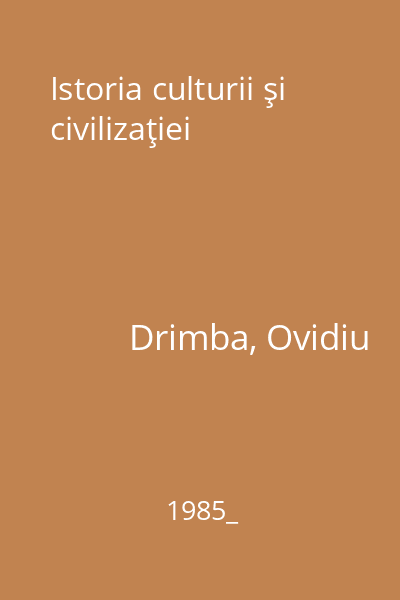 Istoria culturii şi civilizaţiei